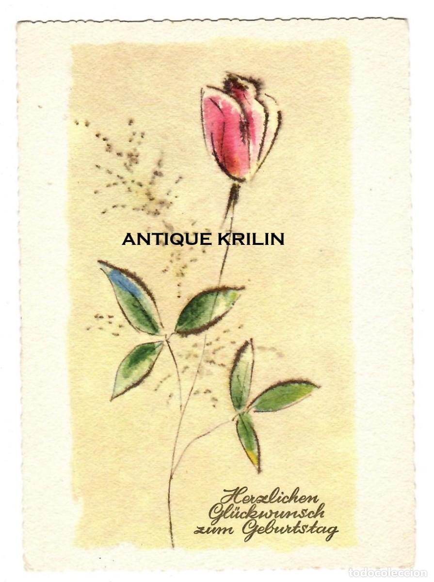 Postais: POSTAL ALEMANA / FELIZ CUMPLEA&Ntilde;OS / HACO AQUARELL N&ordm; 5394 / SIN FRANQUEAR PERO ESCRITA