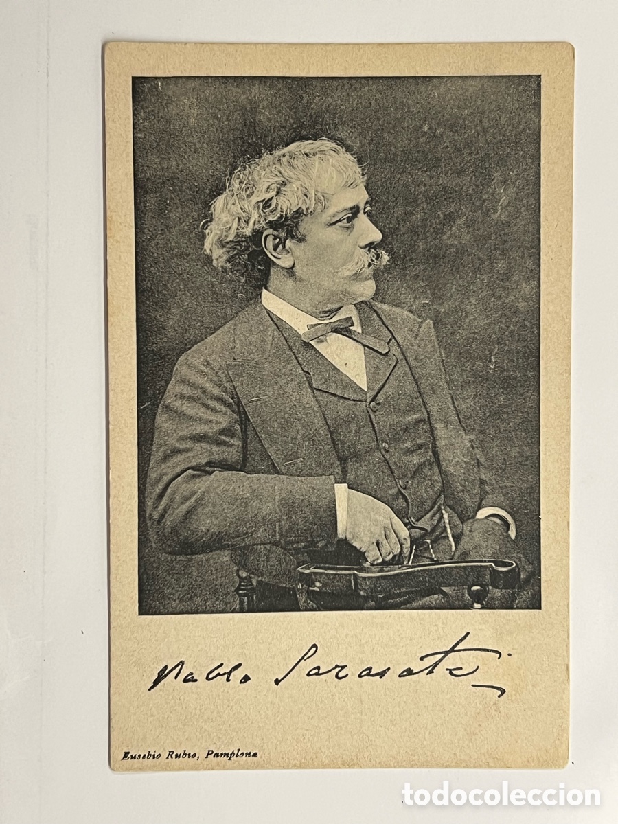 Postales: PABLO SARASATE. Violinista. Pamplona. Navarra. Eusebio Rubio. Fototipia Hauser y Menet