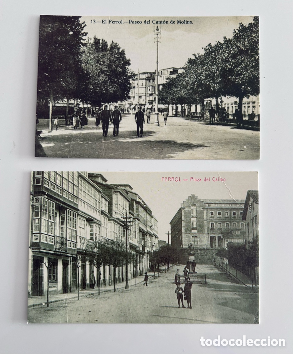 Postales: HISTORIA POSTAL DE GALICIA. 2 TARJETAS POSTALES DE FERROL. COLECCI&Oacute;N CORREO GALLEGO Y EL MUNDO