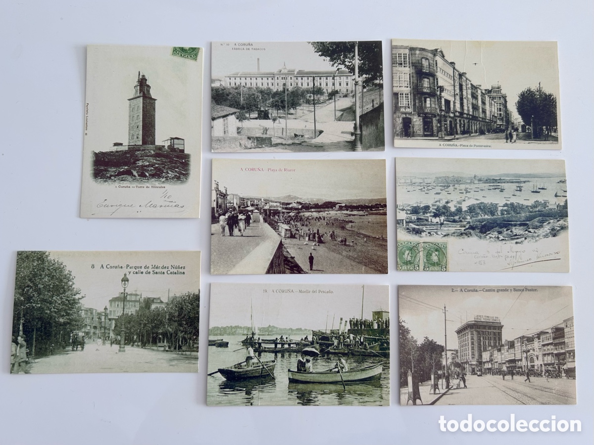 Postales: HISTORIA POSTAL DE GALICIA. 8 TARJETAS POSTALES DE A CORU&Ntilde;A. COLECCI&Oacute;N CORREO GALLEGO Y EL MUNDO
