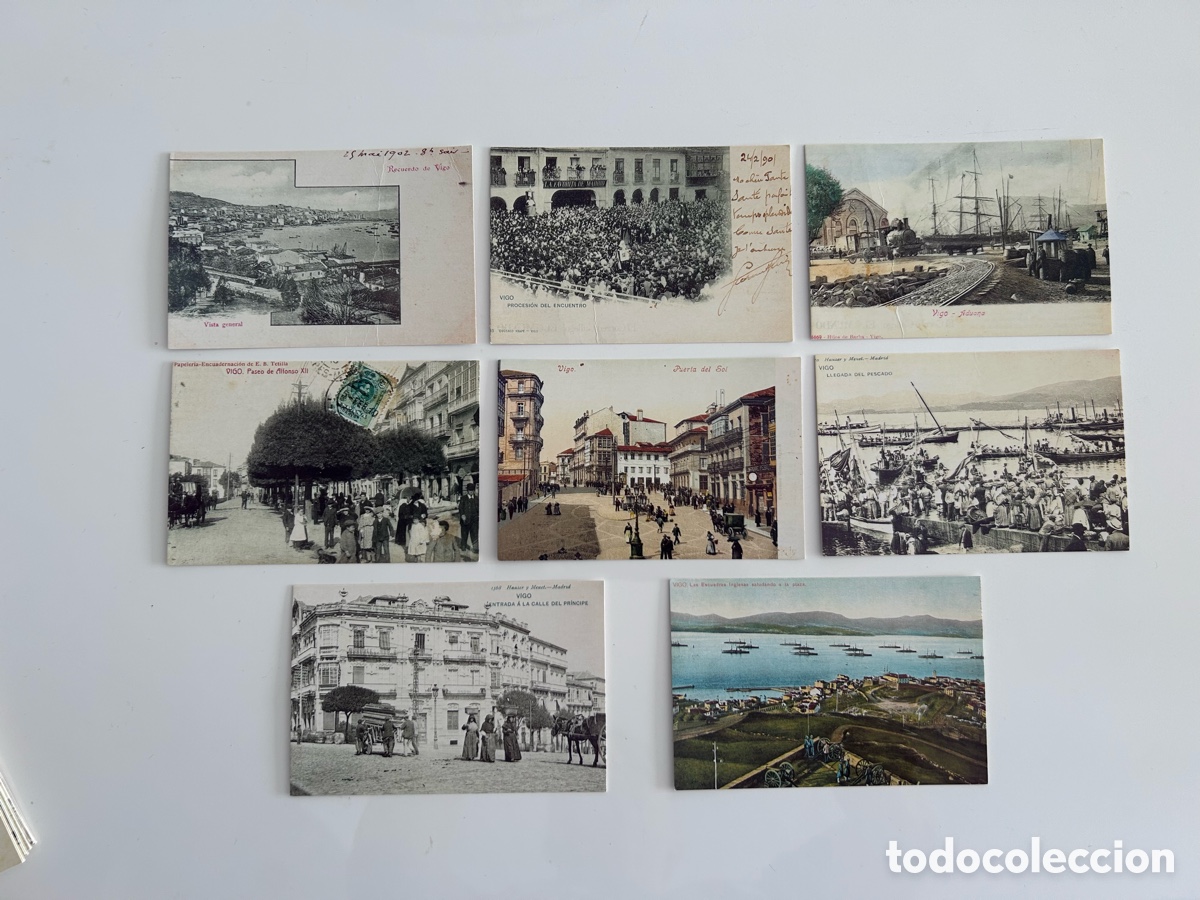 Postales: HISTORIA POSTAL DE GALICIA. 8 TARJETAS POSTALES DE VIGO. COLECCI&Oacute;N CORREO GALLEGO Y EL MUNDO
