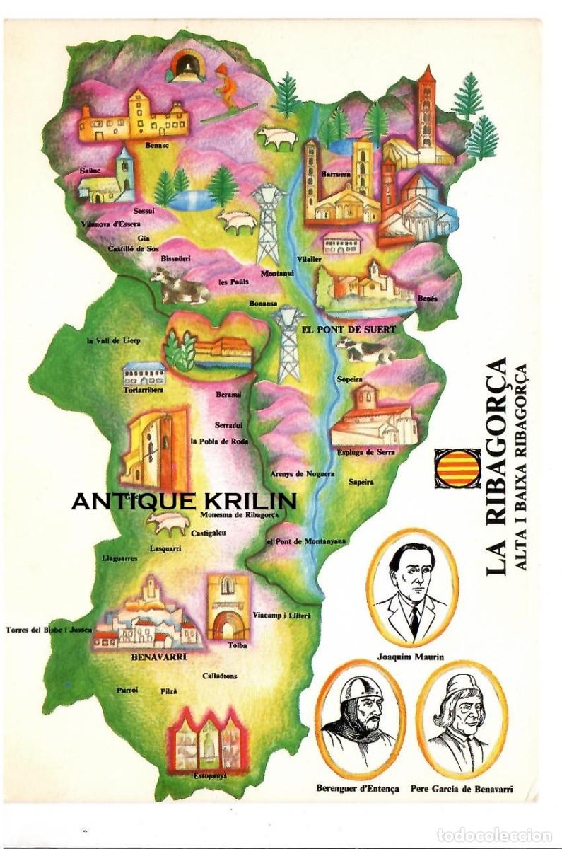 Postales: POSTAL CAMPANYA CONGRES CULTURA CATALANA / ILUSTRA TERESA BAIXAS / LA RIBAGOR&Ccedil;A ALTA I BAIXA
