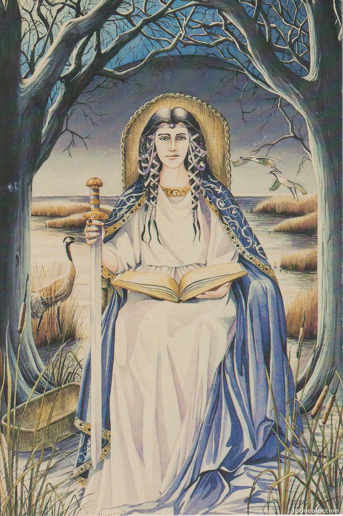 Postales: ILUSTRADOR: MIRANDA GRAY, LA SACERDOTISA (LA DAMA DEL LAGO) &ndash; S/C