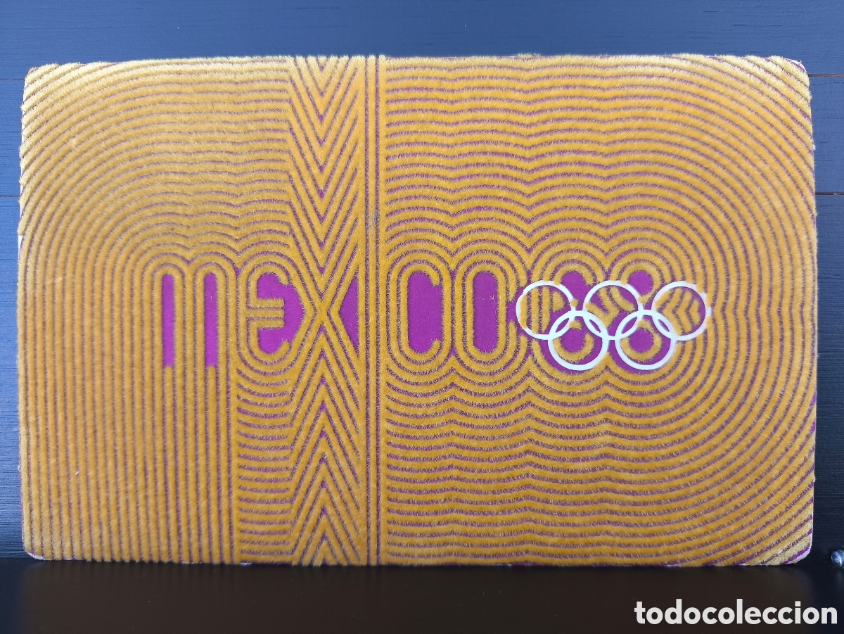 Postales: Antigua postal relieve textil aterciopelada Juegos Ol&iacute;mpicos M&eacute;xico 68 1968 Simbolog&iacute;a Ol&iacute;mpica