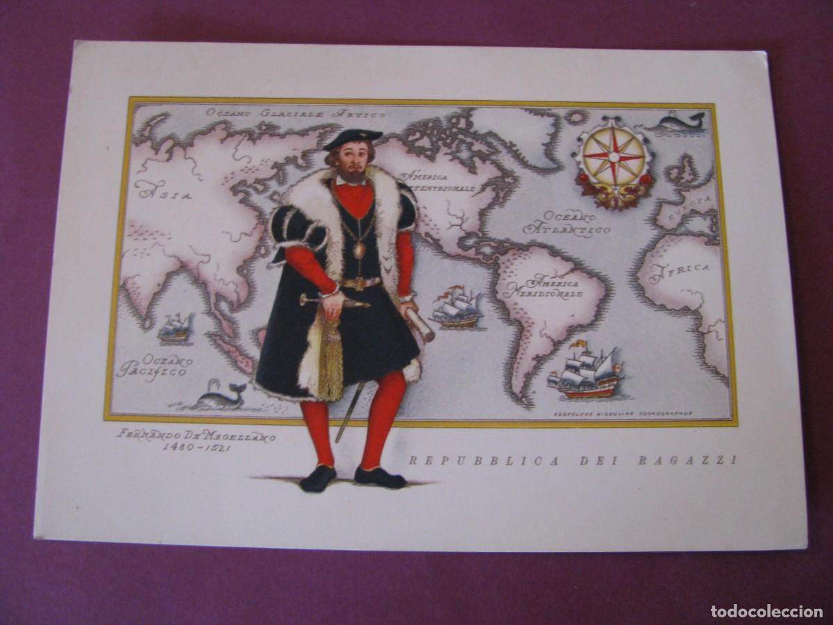 Postales: POSTAL DE LA SERIE LOS NAVEGANTES. I NAVIGATORI, ITALIA. FERNANDO MAGALLANES. REPUBBLICA DEI RAGAZZI