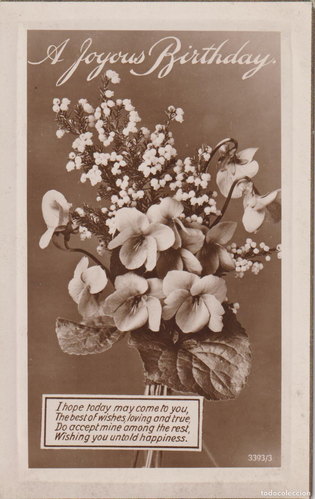 Postales: ANTIGUA POSTAL DE FELICITACI&Oacute;N - UN FELIZ CUMPLEA&Ntilde;OS - 3393/3 - ESCRITA