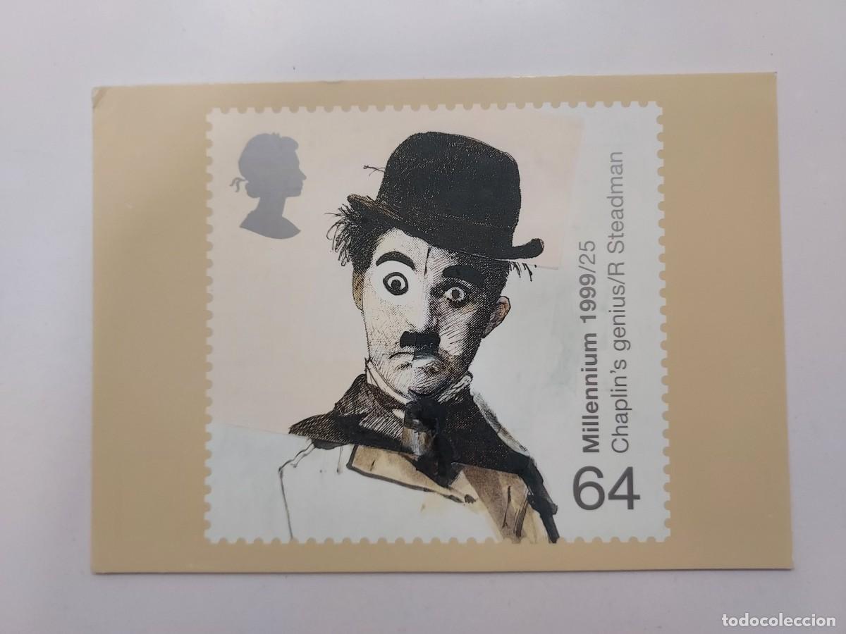Postales: POSTAL MILLENNIUM 1999/25 CHAPLIN'S GENIUS/R STEADMAN. ROYAL MAIL. ESCRITA. RALPH STEADMAN