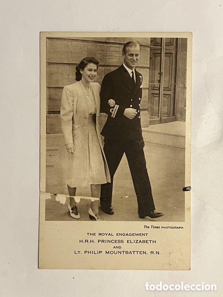 Postales: EL COMPROMISO REAL S.A.R. LA PRINCESA ISABEL Y EL TENIENTE FELIPE MOUNTBATTEN