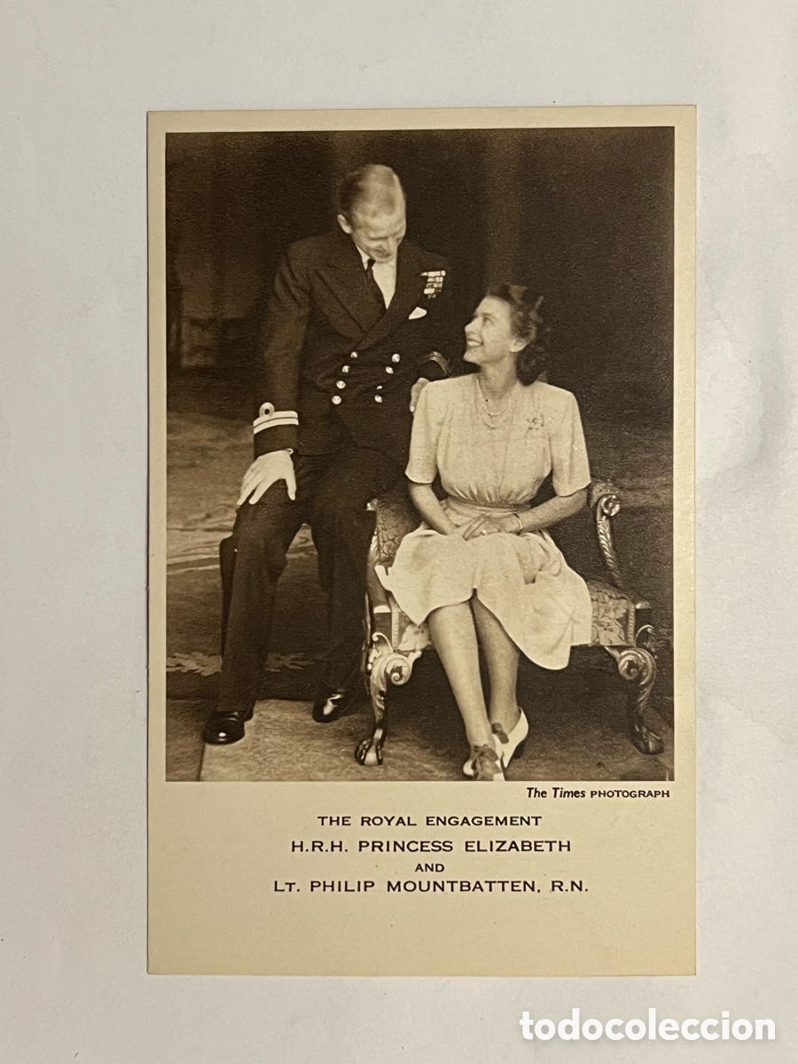 Postales: EL COMPROMISO REAL S.A.R. LA PRINCESA ISABEL Y EL TENIENTE FELIPE MOUNTBATTEN