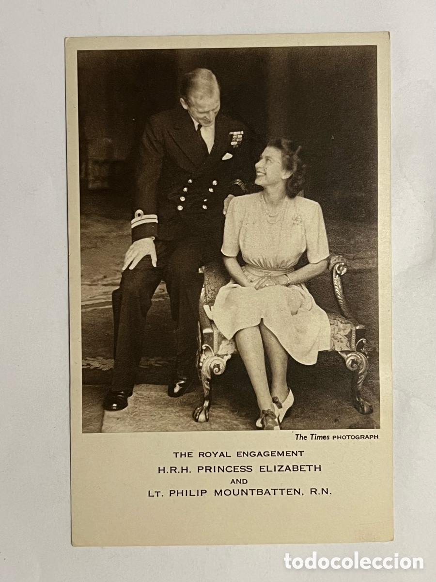 Postales: EL COMPROMISO REAL S.A.R. LA PRINCESA ISABEL Y EL TENIENTE FELIPE MOUNTBATTEN