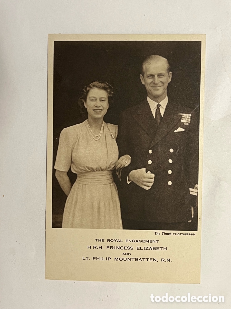 Postales: EL COMPROMISO REAL S.A.R. LA PRINCESA ISABEL Y EL TENIENTE FELIPE MOUNTBATTEN