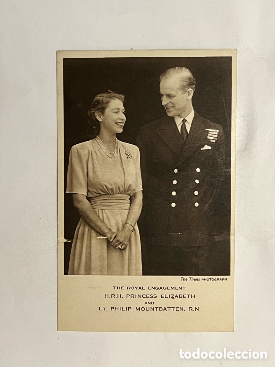 Postales: EL COMPROMISO REAL S.A.R. LA PRINCESA ISABEL Y EL TENIENTE FELIPE MOUNTBATTEN