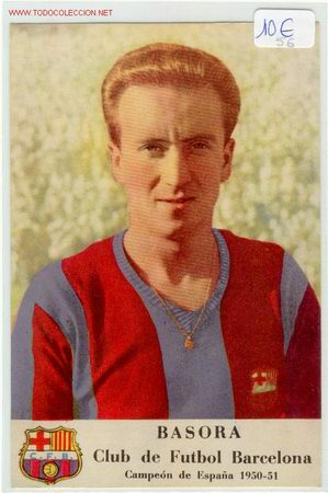 Coleccionismo deportivo: CROMO POSTAL BASORA   F.C.BARCELONA - Foto 1
