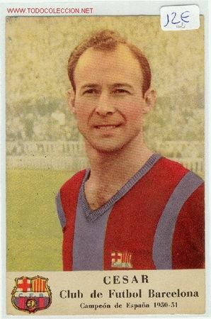 Coleccionismo deportivo: CROMO POSTAL CESAR  F.C.BARCELONA - Foto 1