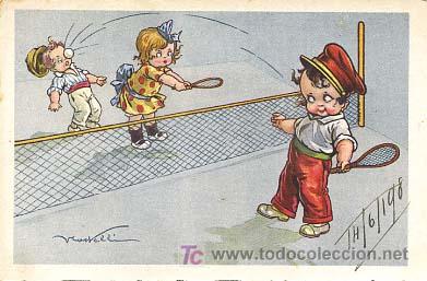 Coleccionismo deportivo: TENNIS. POSTAL ILUSTRADA. - Foto 1