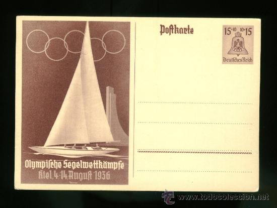 Coleccionismo deportivo: Postal de las olimpiadas de Berlin 1936 - Foto 1