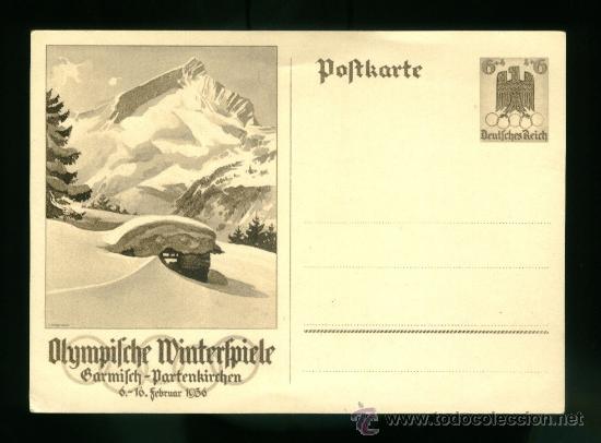 Coleccionismo deportivo: Postal de las olimpiadas de Berlin 1936 - Foto 1