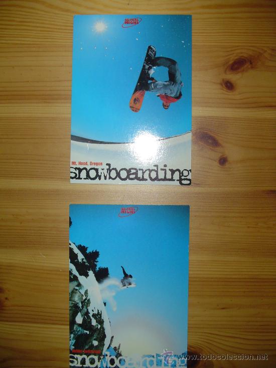 Coleccionismo deportivo: Lote de 2 postales de snowboard (SNOWBOARDING) - Foto 1