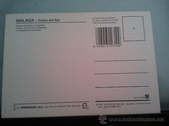 Coleccionismo deportivo: POSTAL DEL ESTADIO LA ROSALEDA MALAGA - Foto 2