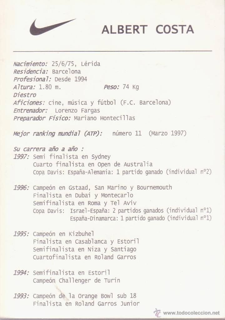 Coleccionismo deportivo: ALBERT COSTA - Foto 2