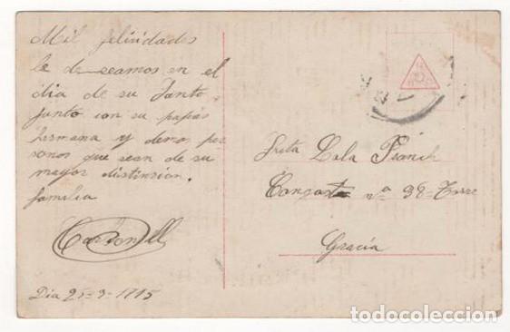 Coleccionismo deportivo: ANTIGUA POSTAL ESGRIMA 1915 - Foto 2