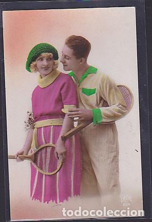Coleccionismo deportivo: POSTAL ROMANTICA TENIS - Foto 1