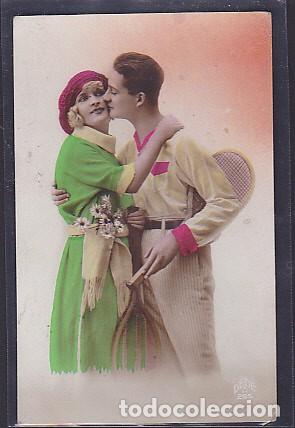 Coleccionismo deportivo: POSTAL ROMANTICA TENIS - Foto 1