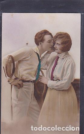 Coleccionismo deportivo: POSTAL ROMANTICA TENIS - Foto 1