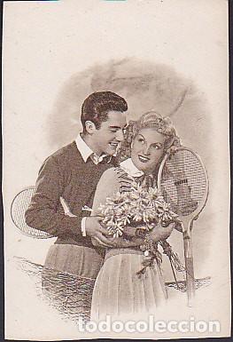 Coleccionismo deportivo: POSTAL ROMANTICA TENIS - Foto 1