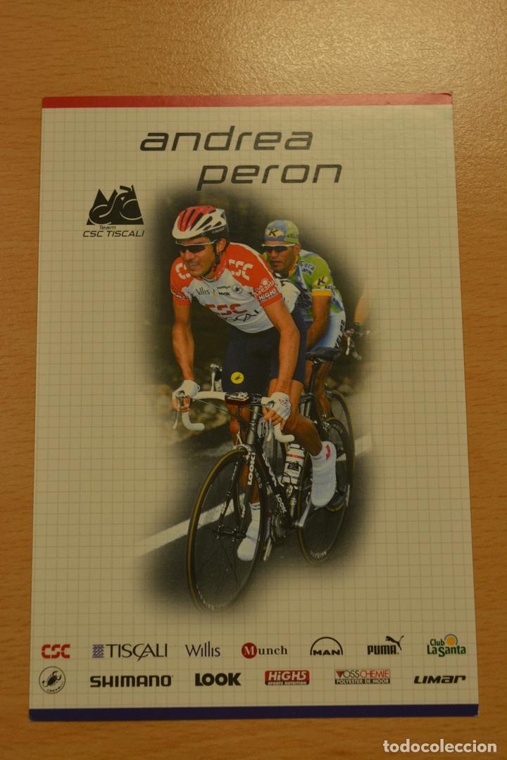 Coleccionismo deportivo: POSTAL DEL CICLISTA ANDREA PERON (CSC) - Foto 1