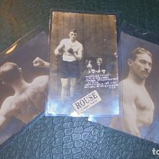 Coleccionismo deportivo: BOXEO - 3 POSTALES FOTOGRAFICAS 1909 - CORPI BOB DARLEY (THE QUEEN.OWN)FEATHER WEIGHT CHAMPIO OF 