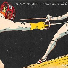 Coleccionismo deportivo: POSTAL JUEGOS OLIMPICOS PARIS 1924- ESGRIMA