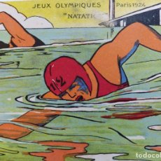 Coleccionismo deportivo: JUEGOS OLIMPICOS PARIS 1924-NATACION-POSTAL PUBLICIDAD ANTIGUA-(65.986). Lote 190370572