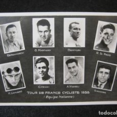 Coleccionismo deportivo: TOUR DE FRANCE CYCLISTE 1935-ITALIA-CICLISMO-FOTOGRAFICA-REVERSO EN BLANCO-POSTAL ANTIGUA-(86.708). Lote 303956958