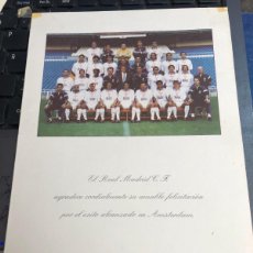 Coleccionismo deportivo: FELICITACIÓN REAL MADRID C.F. CAMPEÓN VII COPA EUROPA TEMPORADA 1998/99