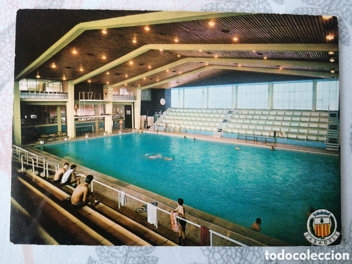 Coleccionismo deportivo: Postal piscina C. N. Sabadell - Foto 1