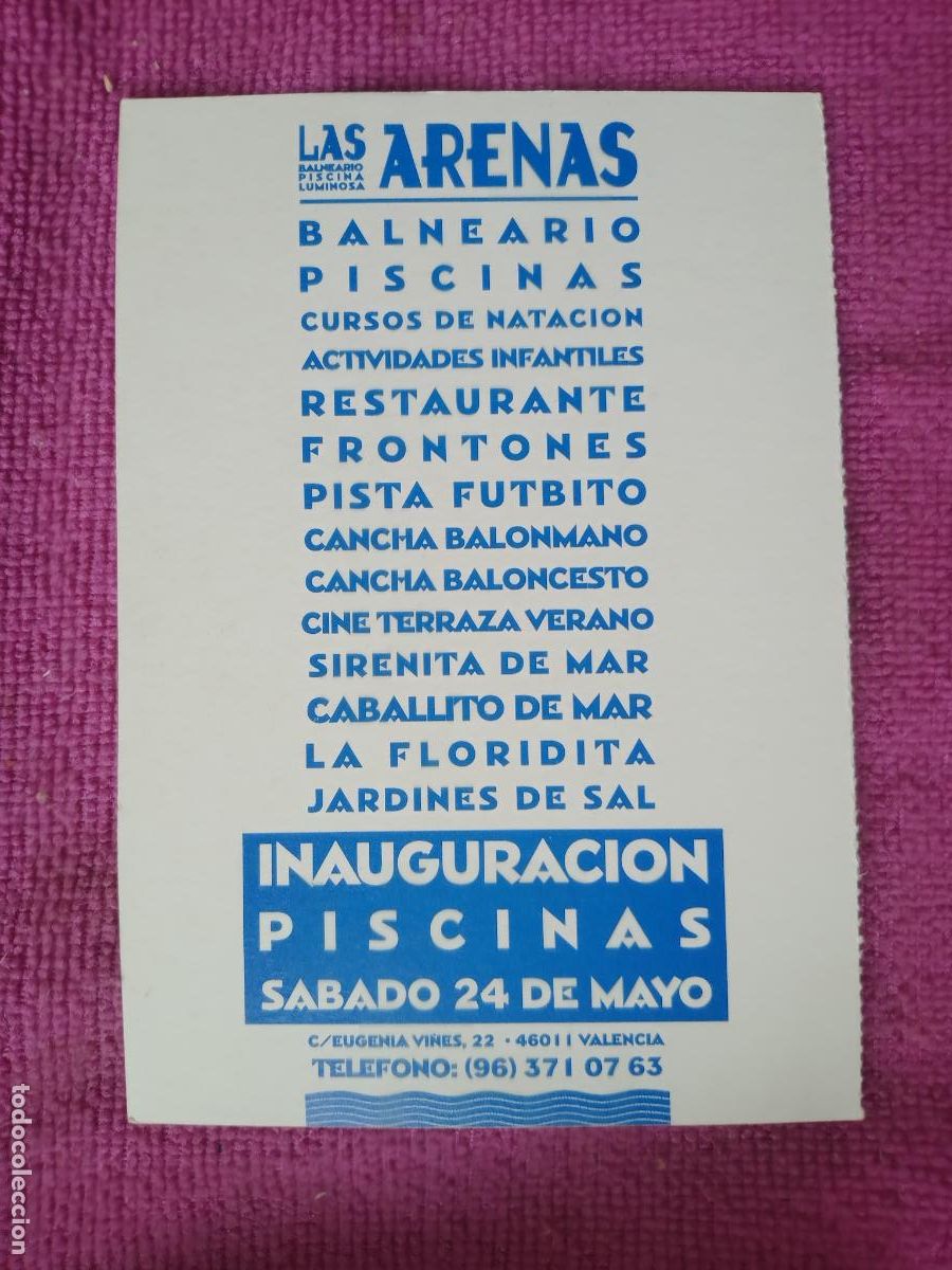Coleccionismo deportivo: Piscina Las Arenas. Valencia - Foto 2
