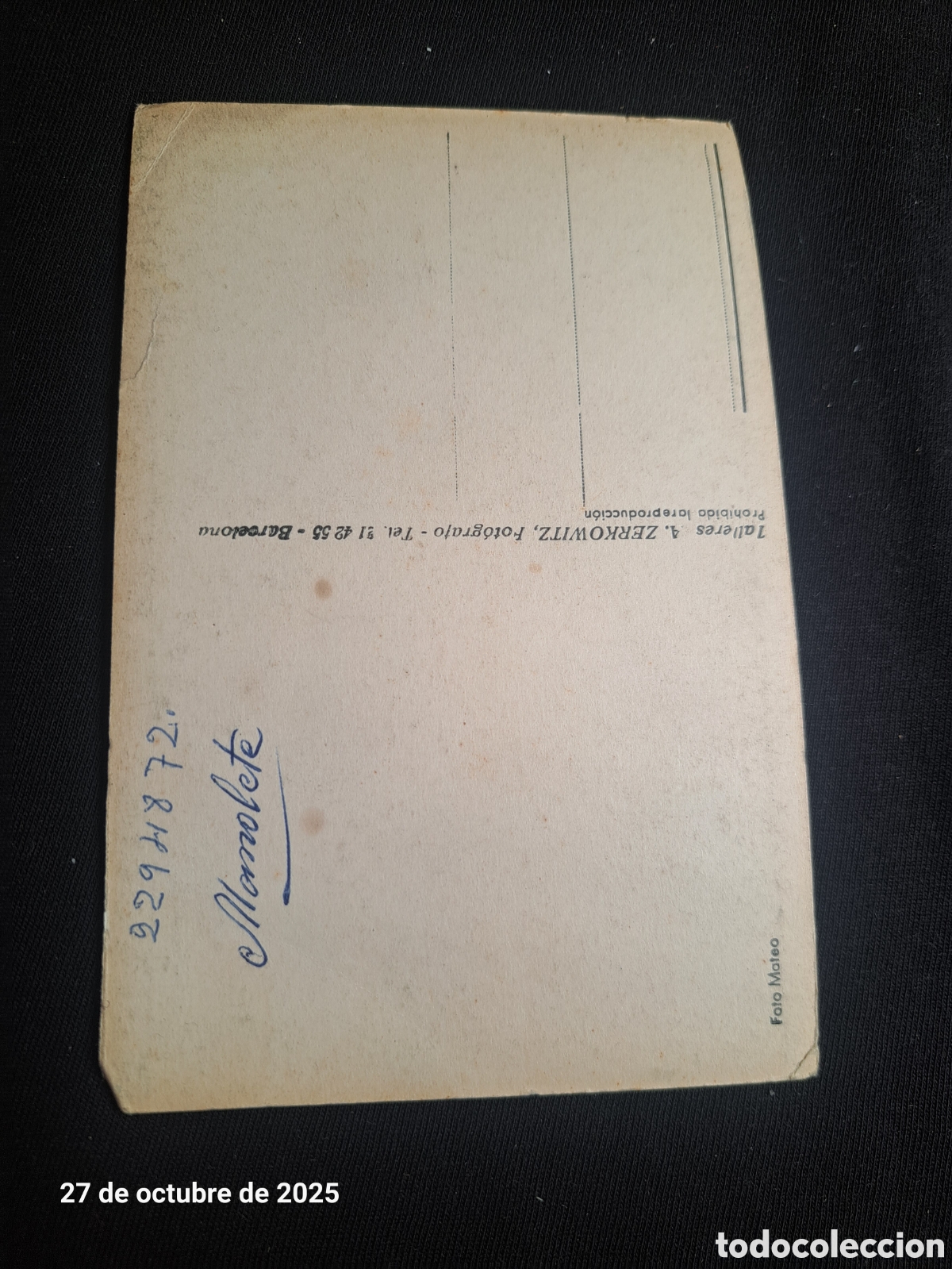 Coleccionismo deportivo: Postal de teorero Manolete tc010 - Foto 2
