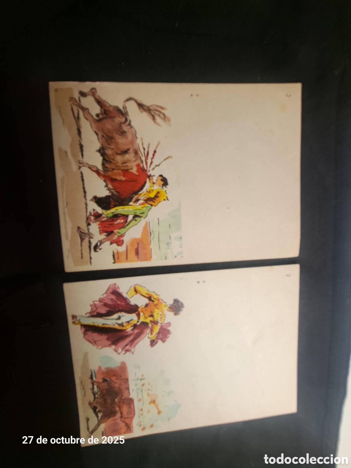 Coleccionismo deportivo: 2 Dibujos de tema toros. (Cp010) - Foto 1
