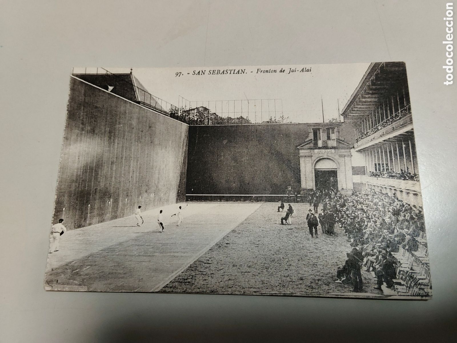 Coleccionismo deportivo: Tarjeta postal N&uacute;mero 97 San Sebastian Front&oacute;n de Jai Alai Editor Galarza Guipuzcoa