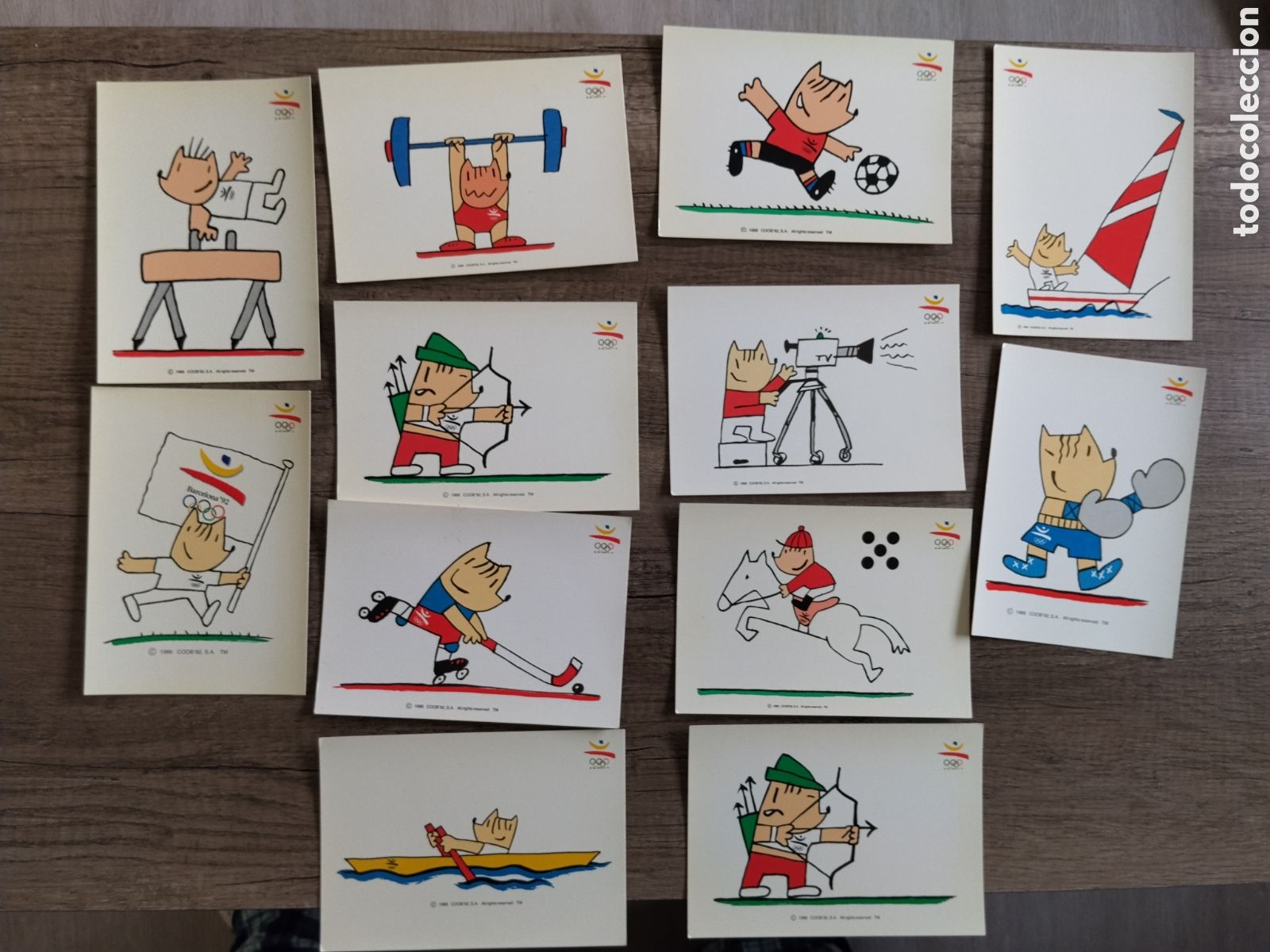Coleccionismo deportivo: Lote de 12 postales coby olimpiadas Barcelona 92.petra.olimpico.estadio ol&iacute;mpico.deportes.atletismo