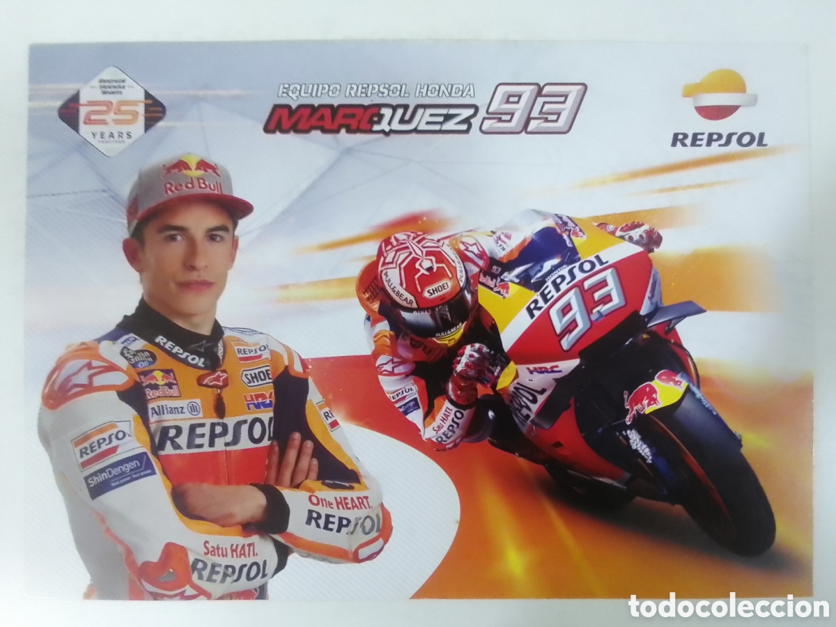 Sports collectibles: Postal Equipo Repsol Honda M&aacute;rquez 93.
