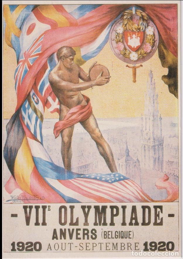 Coleccionismo deportivo: POSTAL REPRODUCCI&Oacute;N CARTEL VII OLYMPIADE - ANVERS (BELGIQUE) - 1920 - VENCA