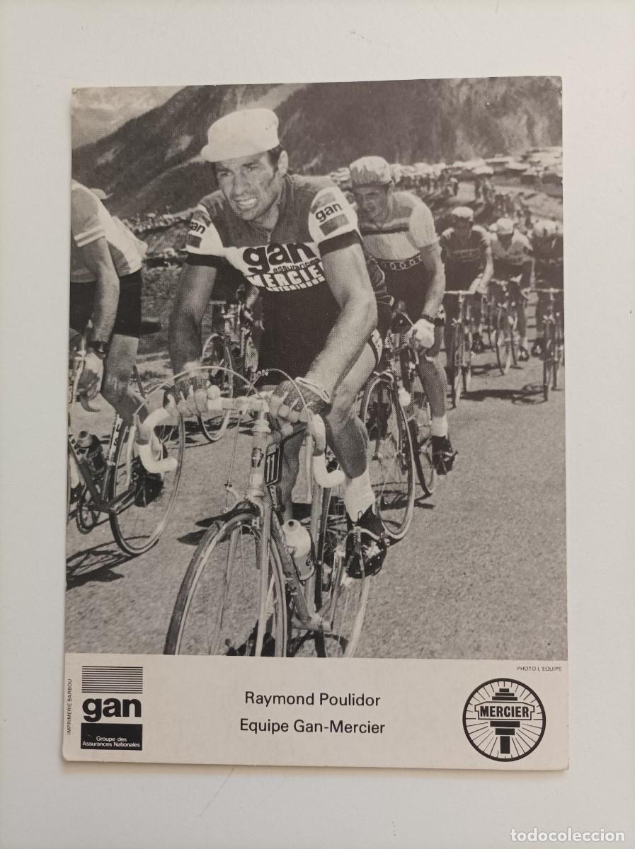 Coleccionismo deportivo: Foto/Tarjeta del Ciclista: Raymond Poulidor del Equipo Ciclista Gan - Mercier. A&ntilde;os 70