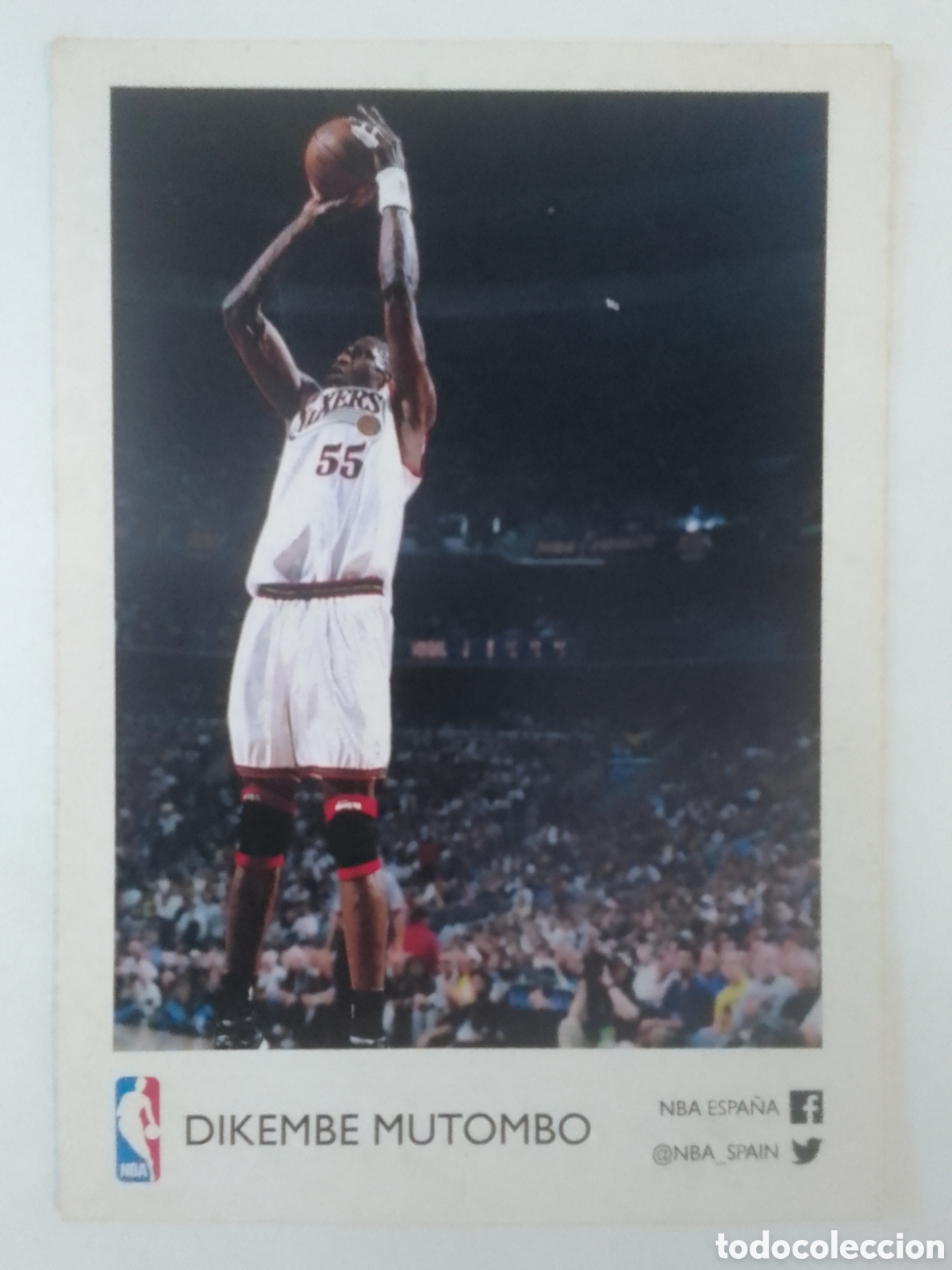 Coleccionismo deportivo: Postal Dikembe Mutombo &bull; Sixers.