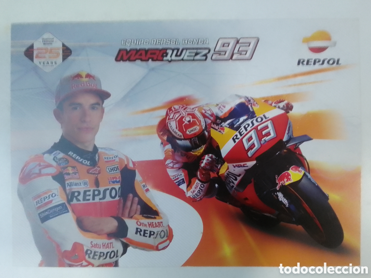 Coleccionismo deportivo: Postal Equipo Repsol Honda M&aacute;rquez 93.