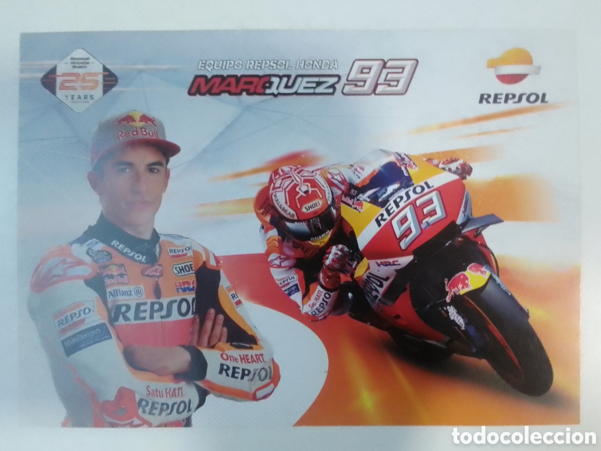 Coleccionismo deportivo: Postal Equipo Repsol Honda M&aacute;rquez 93.