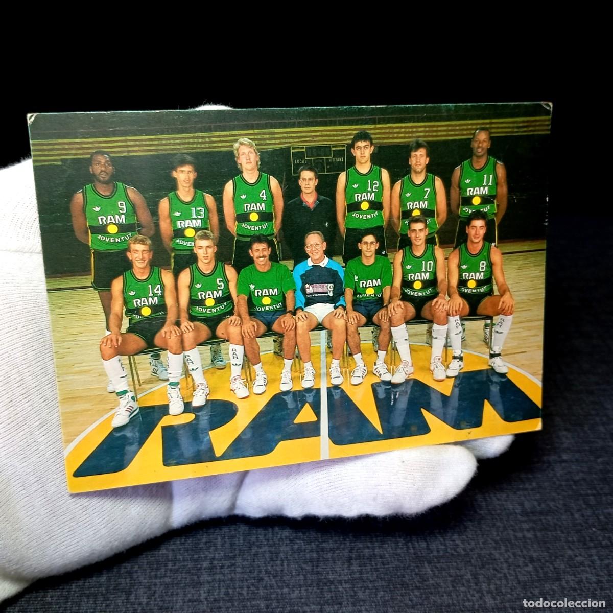 Sports collectibles: Postal RAM Joventut Badalona 1989/90 - Villacampa, Margall, Jofresa, Lampley - Baloncesto