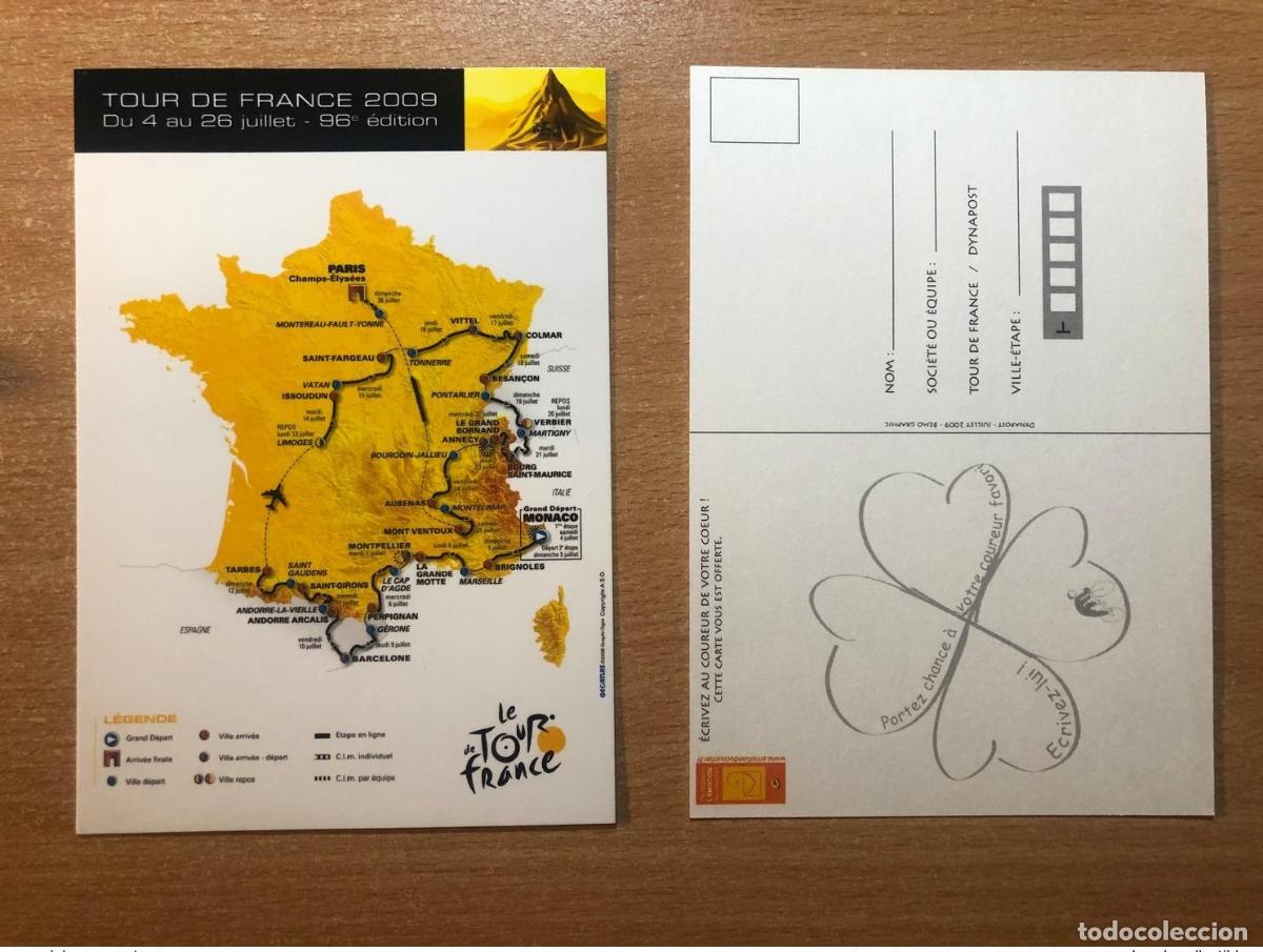 Coleccionismo deportivo: Postal del circuito de la 96&ordf; edici&oacute;n Tour Francia 4 al 26 julio 2009