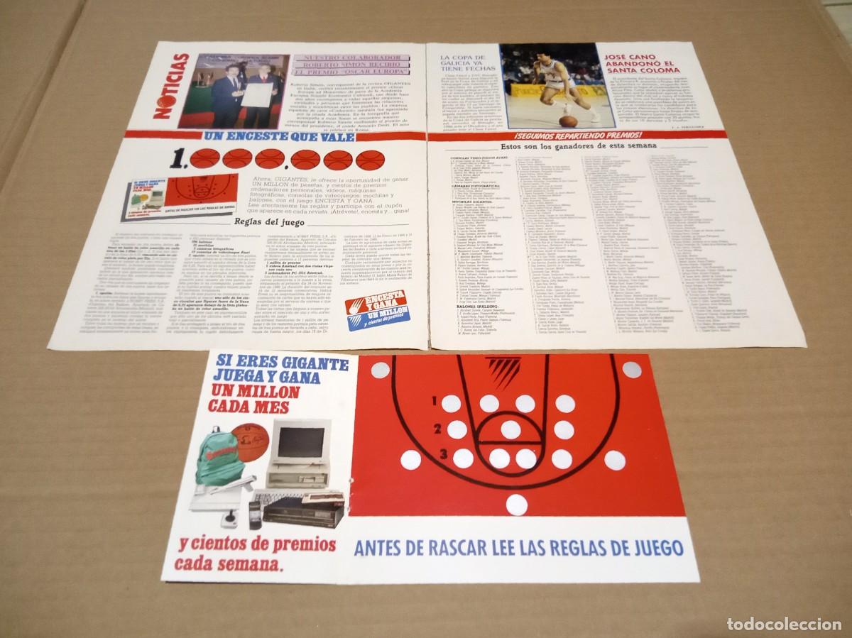 Coleccionismo deportivo: REVISTA GIGANTES DEL BASKET CUPON CONCURSO RASCA PREMIO ENCESTA GANA UN MILLON NUEVO SIN RASCAR 80s